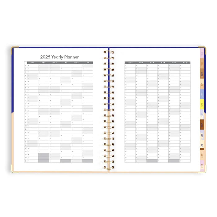 2025 A4 Academic Vertical Planner - Cobalt Ripple