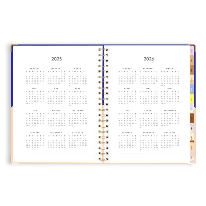 2025 A4 Academic Vertical Planner - Cobalt Ripple