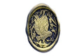Barn Owl & Oak Tree Wax Seal Stamp - Backtozero B20 - Bird, black, botanic, Botanical, flowers, gold, gold dust, gold powder, Leaf, Leafs, Leaves, newarrivals, oak, oval, owl, Signature, signaturehandle, spring
