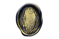 Barn Owl & Pine Tree Wax Seal Stamp - Backtozero B20 - Bird, black, botanic, Botanical, flowers, gold, gold dust, gold powder, Leaf, Leafs, Leaves, newarrivals, oak, oval, owl, pine, Signature, signaturehandle, spring
