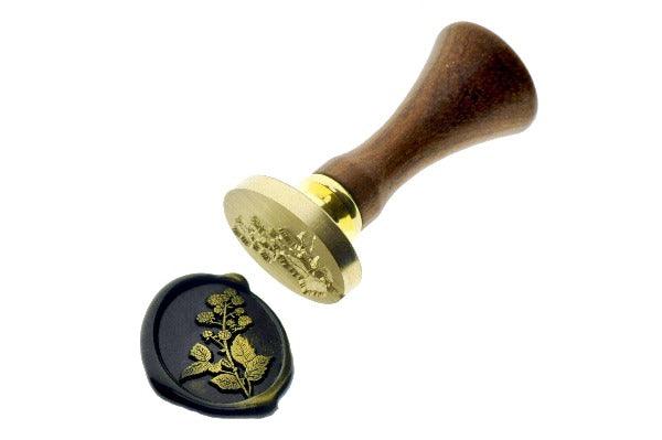 Berries Wax Seal Stamp - Backtozero B20 - berries, berry, black, botanic, Botanical, boysenberries, gold, gold dust, gold powder, Leaf, Leafs, Leaves, Nature, newarrivals, oval, Signature, signaturehandle, spring