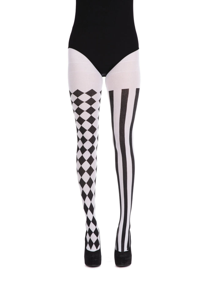 Black & White Harlequin Tights Costume Accessory