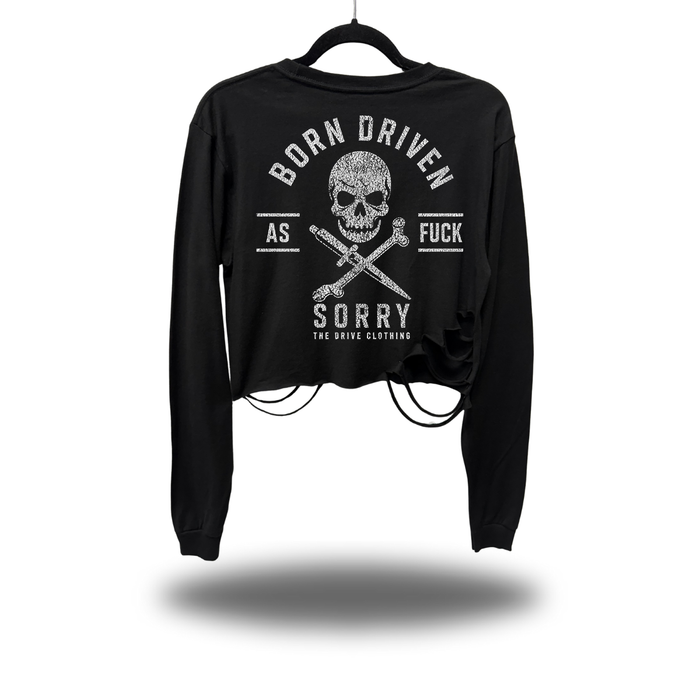 BORN DRIVEN ROAD RASH CROP LONG SLEEVE TEE