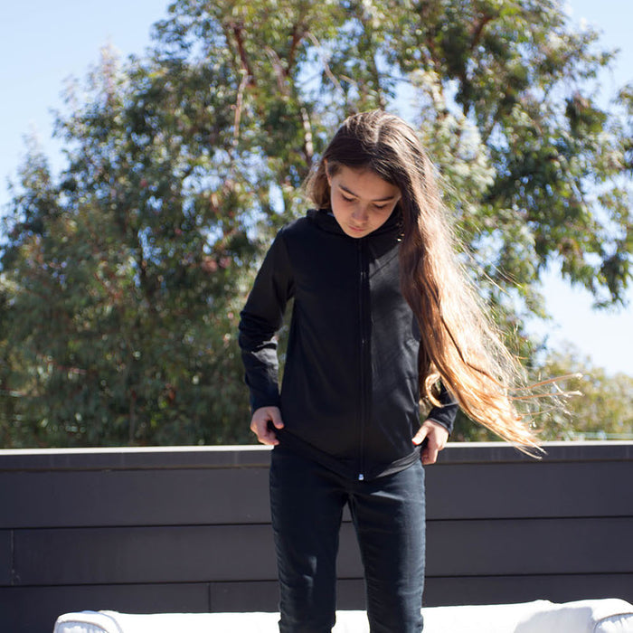Bu Youth Long Sleeve Zip Hoodie UPF 50+
