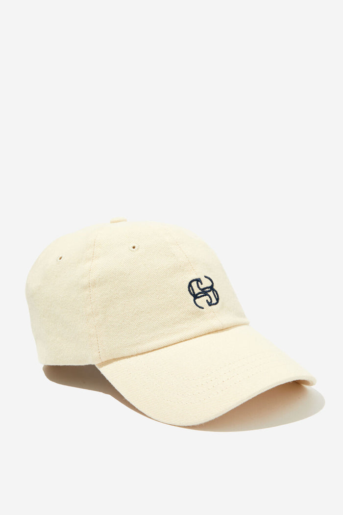Ceres Monogram Cap - Ecru/Navy stitch