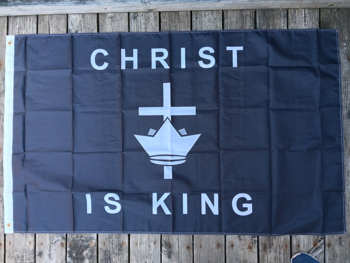 Christ is King Black 3x5 Feet Christian Flag