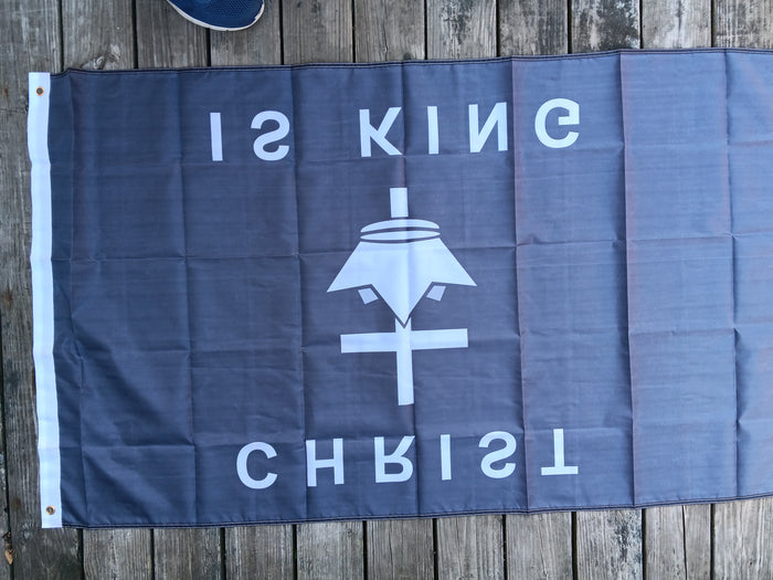 Christ is King Black 3x5 Feet Christian Flag