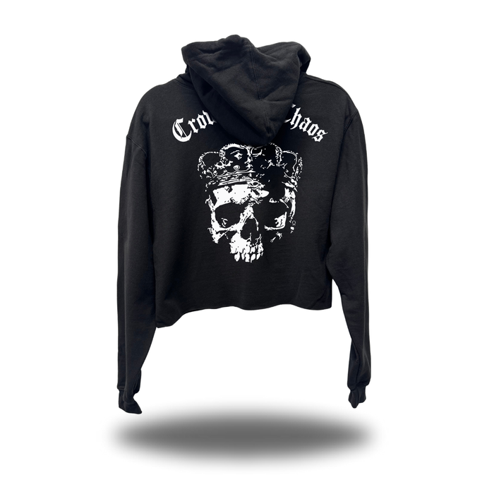 CROWNED CHAOS CROP HOODIE
