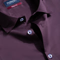 Dark Purple Color Cotton Satin Shirt For Men - Punekar Cotton