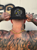 DRIVE BACK BLACK CAMO FLAT BILL HAT
