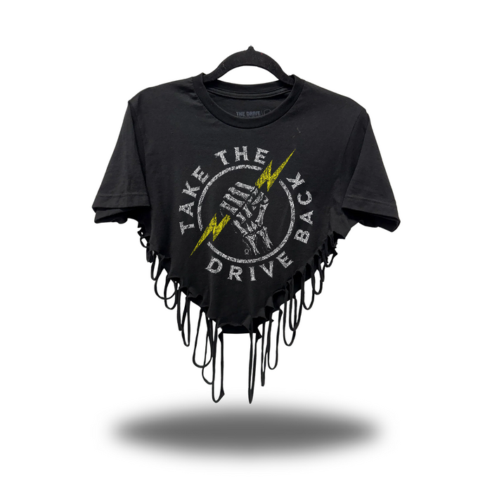 DRIVE BACK ROAD RASH HEART CROP TOP