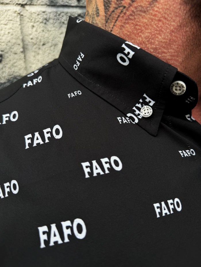 ESSENTIAL FAFO BLACK BUTTON UP