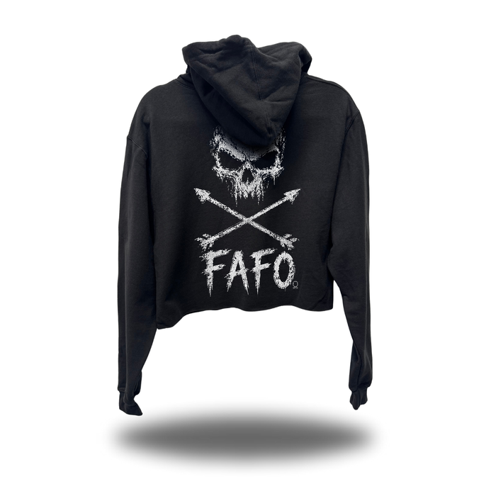 FAFO SKULL CROP HOODIE