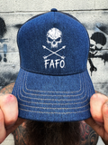 FAFO SKULL DENIM CURVED BILL HAT