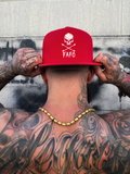 FAFO SKULL RED FLAT BILL HAT