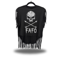 FAFO SKULL WESTERN FRINGE BLACK TEE