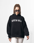 Grieto MV Crack Print Black Oversized Designer Hoodie