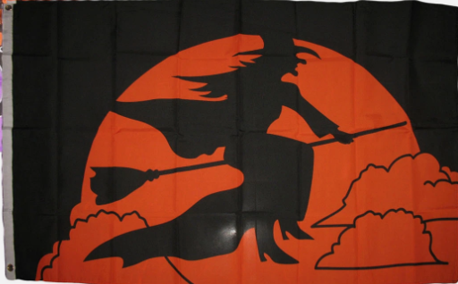 👻 Halloween Witch By Orange Moonlight 3x5 Feet Flag