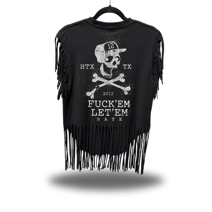 LET THEM WESTERN FRINGE BLACK TEE