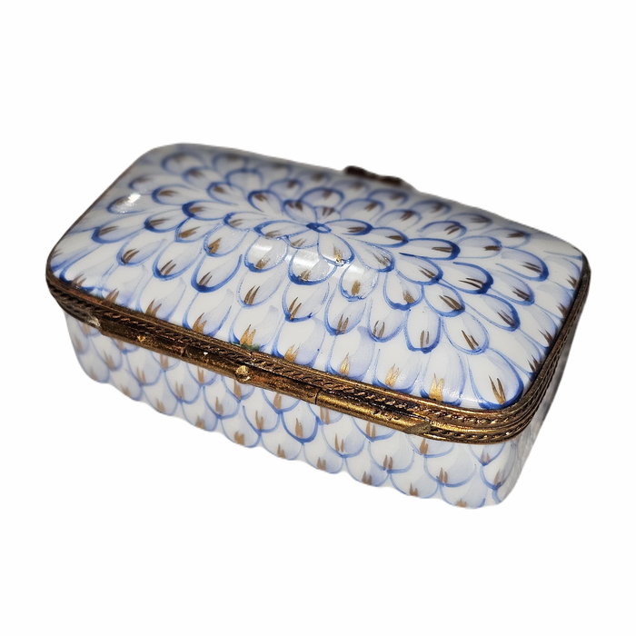 Light Blue Elegance Limoges Box Porcelain Limoges traditional French Trinket Box