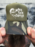 MAKE SUFFER FOAM CURVED BILL GREEN CAMO HAT