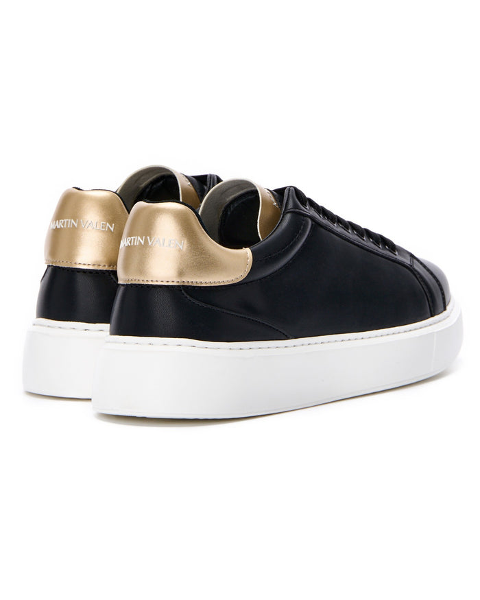 Martin Valen Iconic men's sneakers, three-quarter front view showing black laces and white sole
