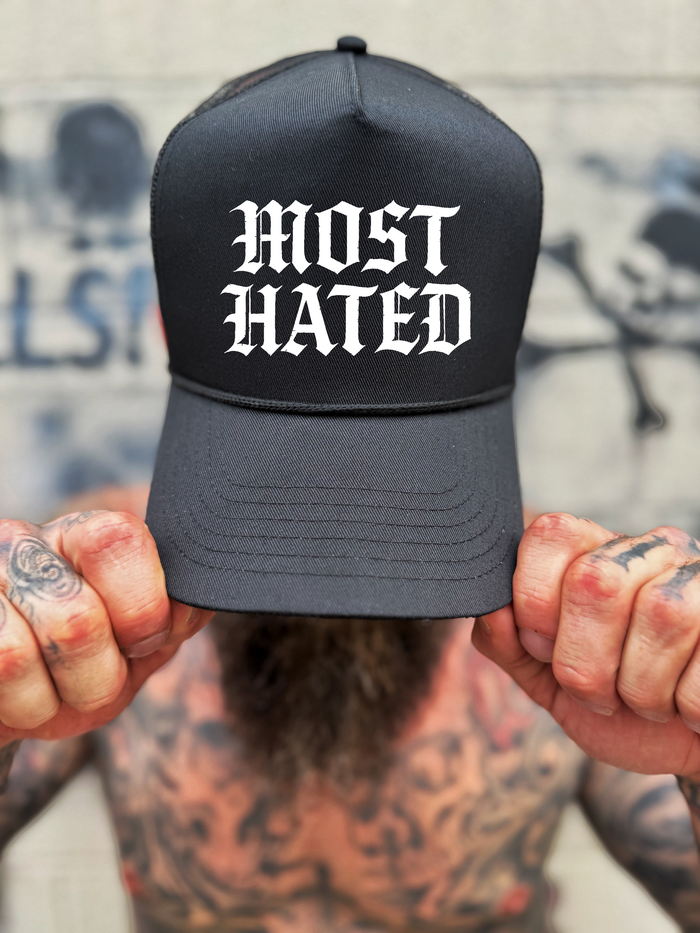 MOST HATED CURVED BILL BLACK HAT