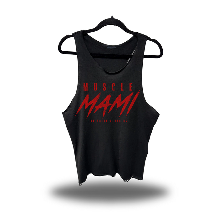 MUSCLE MAMI SCOOP NECK STRINGER TANK TOP