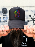NEON NIGHTMARE FOAM CURVED BILL BLACK HAT