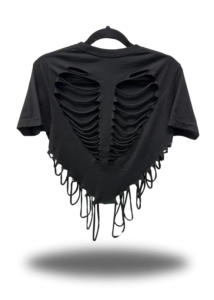 NEON NIGHTMARE ROAD RASH HEART CROP TOP