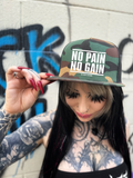 NO PAIN GREEN CAMO HAT