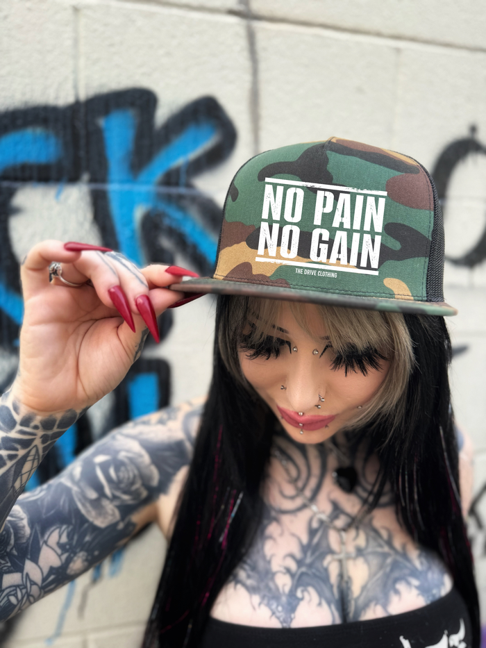 NO PAIN GREEN CAMO HAT