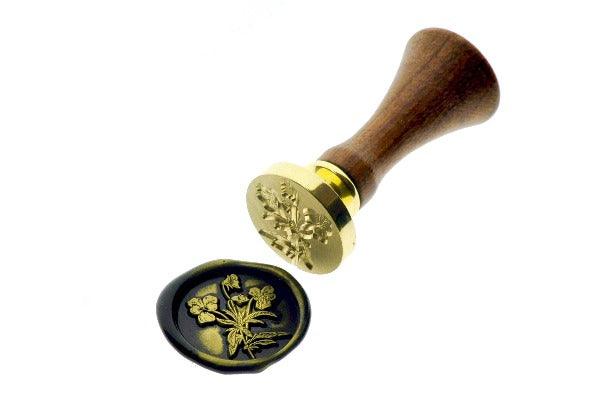 Pansy Wax Seal Stamp - Backtozero B20 - black, botanic, Botanical, floral, flower, gold metallic powder, metallic powder, Nature, newarrivals, pansy, Signature, signaturehandle, spring