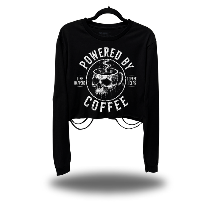 POWERED COFFEE ROAD RASH CROP LONG SLEEVE TEE