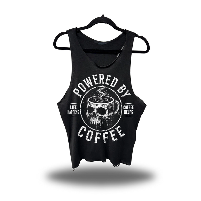 POWERED COFFEE SCOOP NECK STRINGER TANK TOP