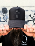 PRAYING CROSS FOAM CURVED BILL BLACK HAT