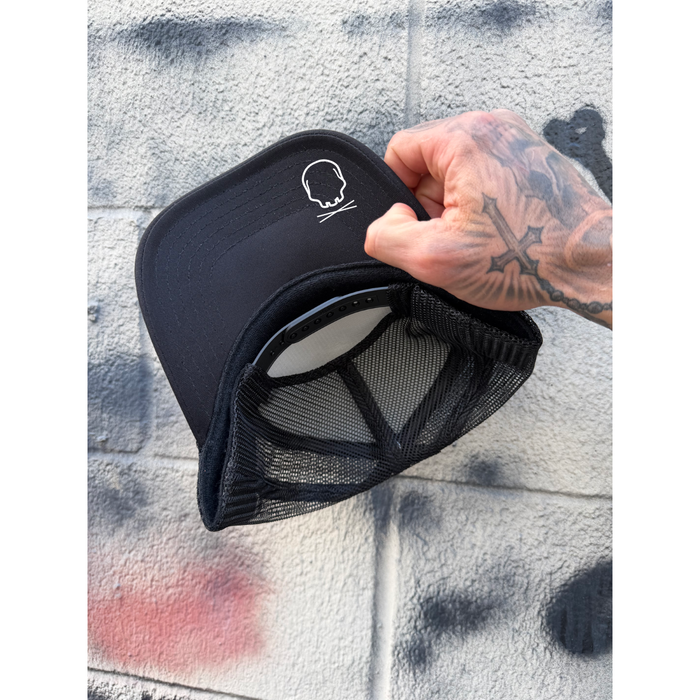 PRAYING CROSS FOAM CURVED BILL BLACK HAT