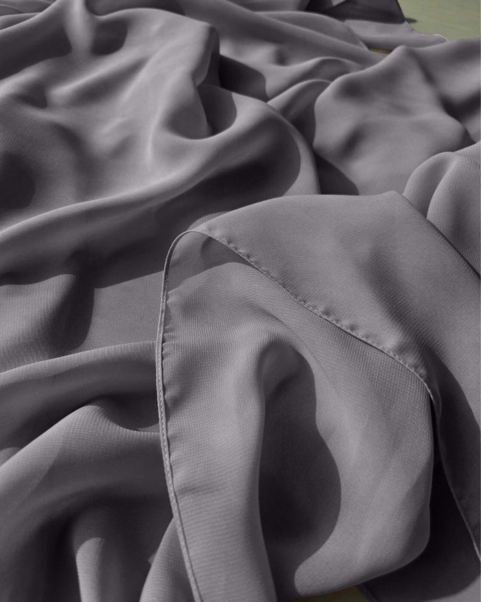 Premium Steel Grey Chiffon Hijab Scarf