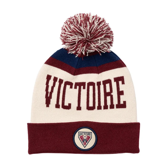 PWHL Montreal Victoire Bauer Cuffed Knit Pom Hat - White/Red