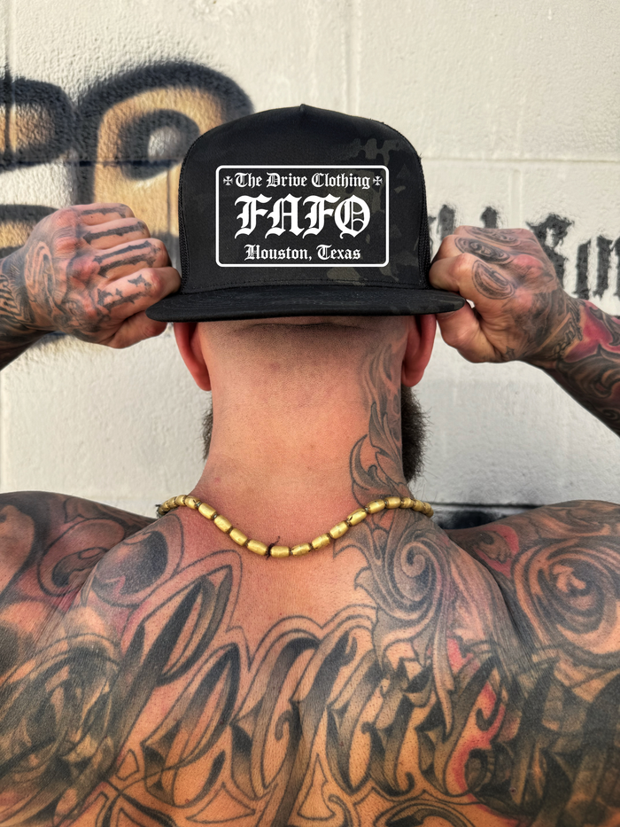 TDC FAFO BLACK CAMO FLAT BILL HAT