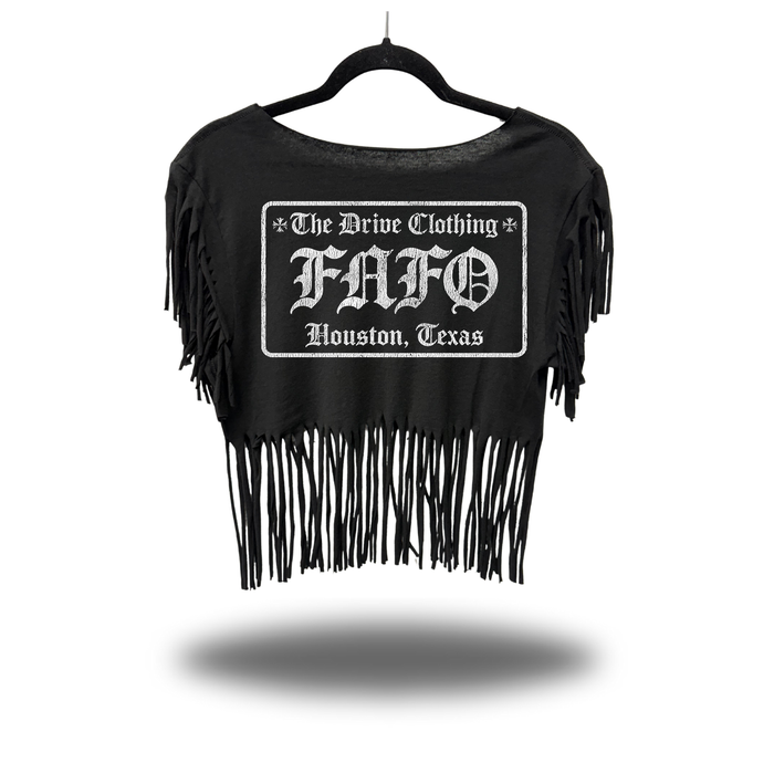 TDC FAFO WESTERN FRINGE CROP TOP