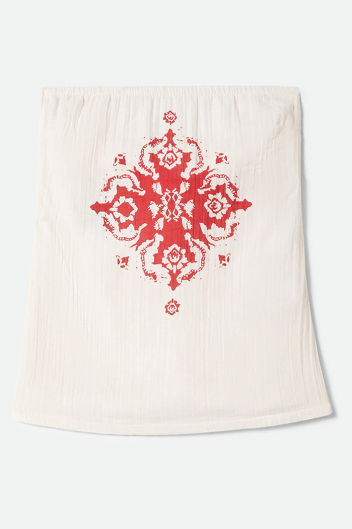 Women's The Lola Tube Top in the color Off White/Robust Red - Front Product View