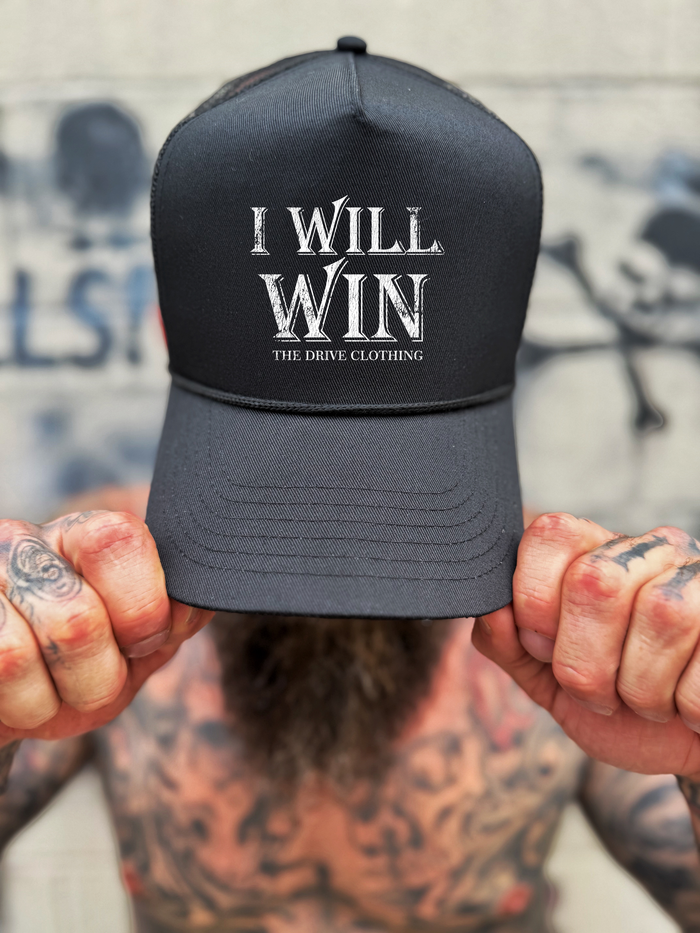 WIN CURVED BILL BLACK HAT