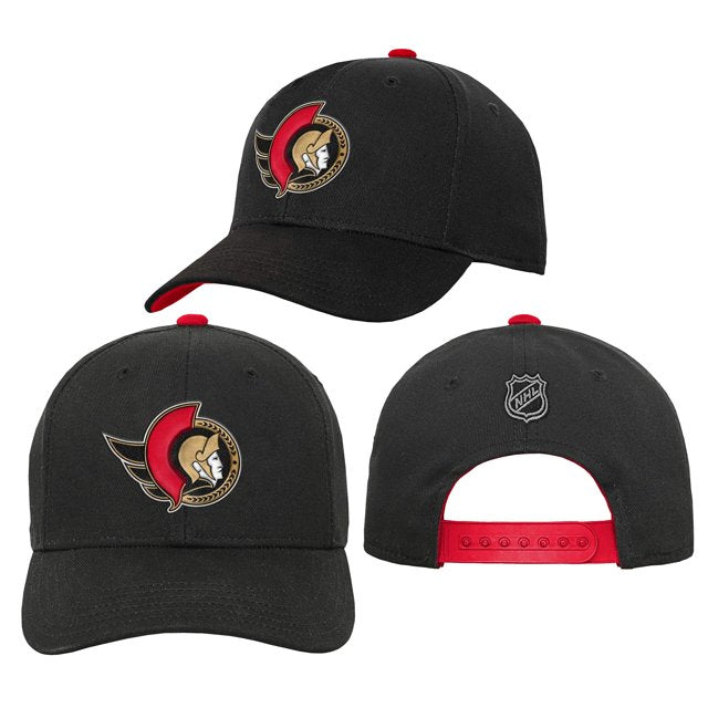 Youth Ottawa Senators Precurved Adjustable Hat - Black